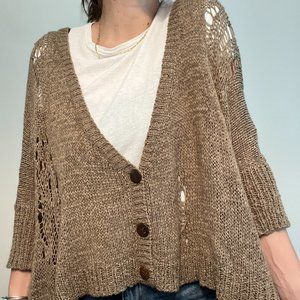 Millau Brown Distressed Cardigan